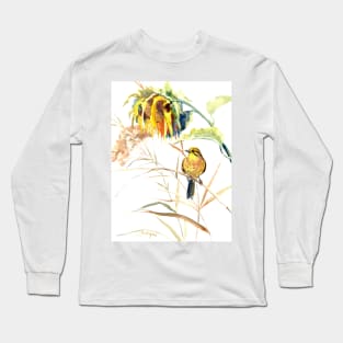 Yellowhammer and Sunflower Long Sleeve T-Shirt